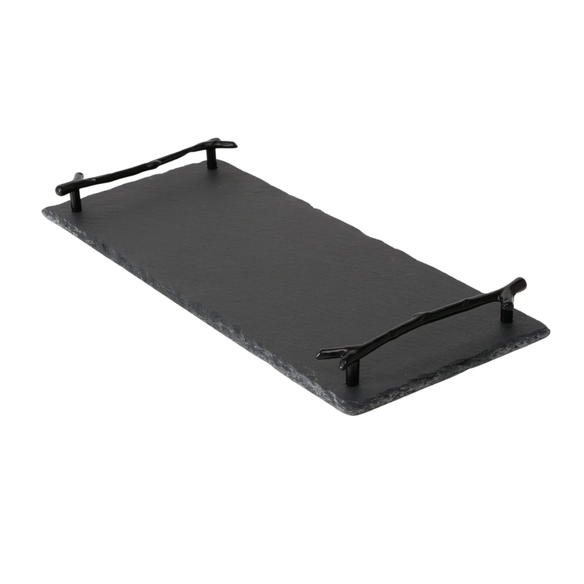 Schiefer Tablett Stonka 2er Set, schwarz 