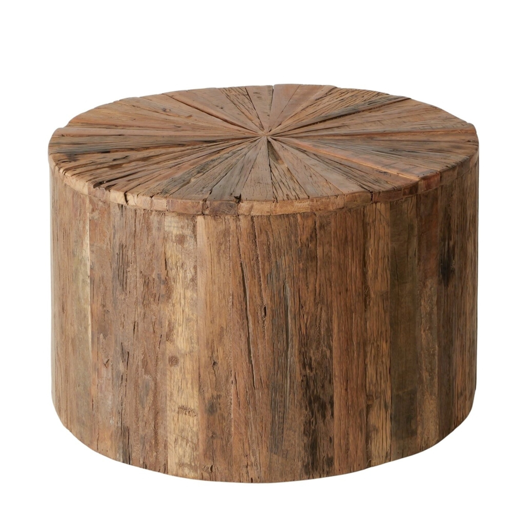 Rustikaler Holz Couchtisch, Beistelltisch Sevali, braun Ø 67 cm x 40 cm
