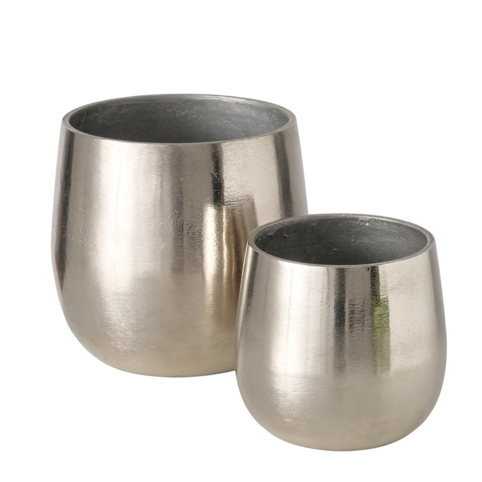 Übertopf 2er-Set Flaire, silber Aluminium, silber 