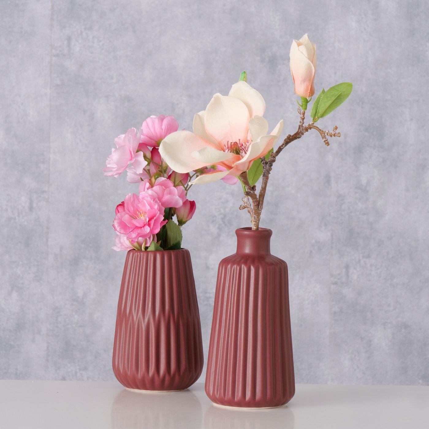 Vase Esko 2er-Set, dunkelrot 