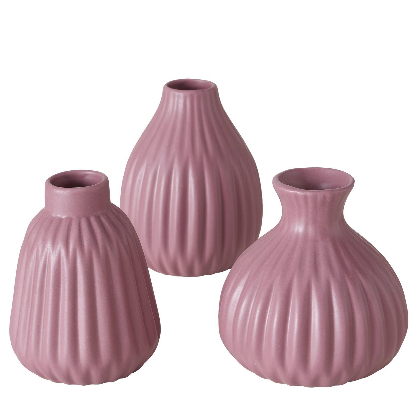 Vase Esko 3er-Set, dunkelrosa 