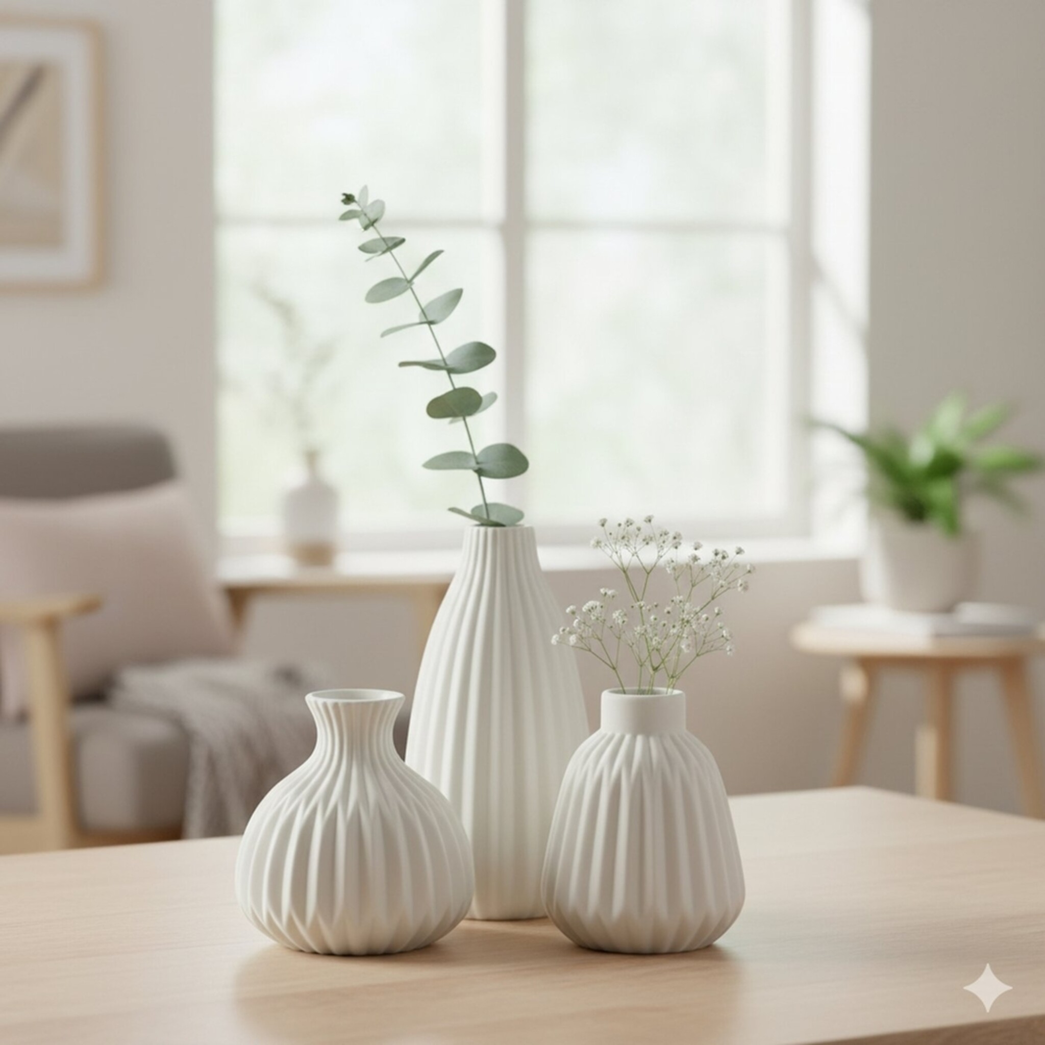 Vase Esko 3er-Set, weiss 