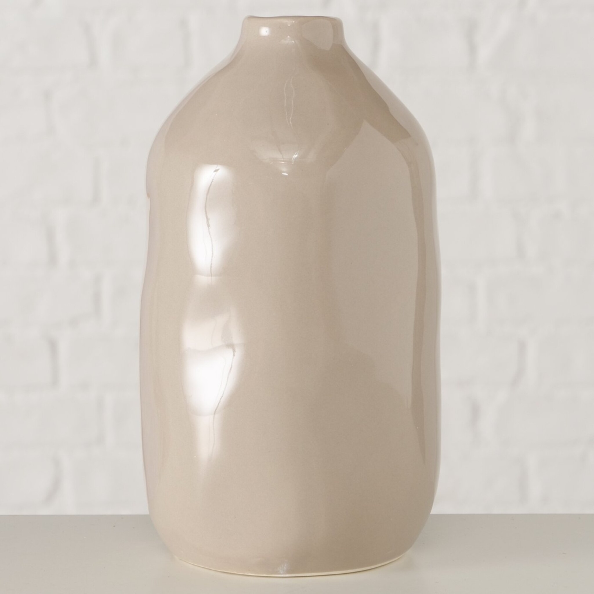 Boltze Vase Ogivil, beige Ø 13 cm x H 25 cm