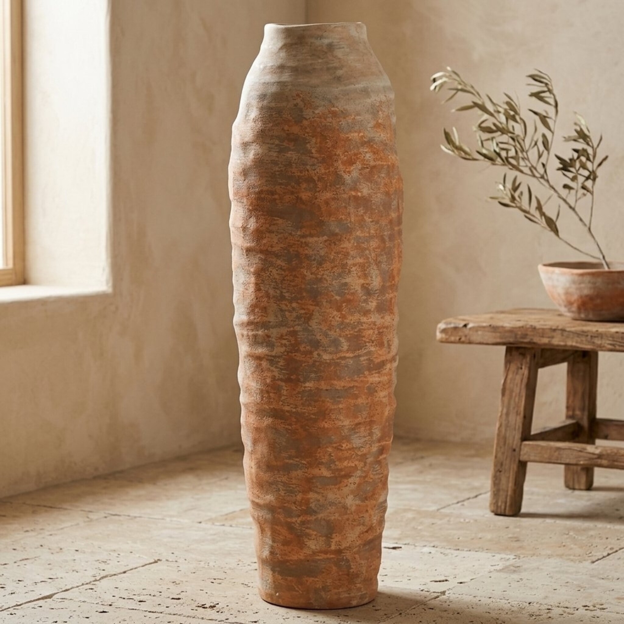 Vase Urbana, mediterran, braun 61 cm, Ø 18 cm