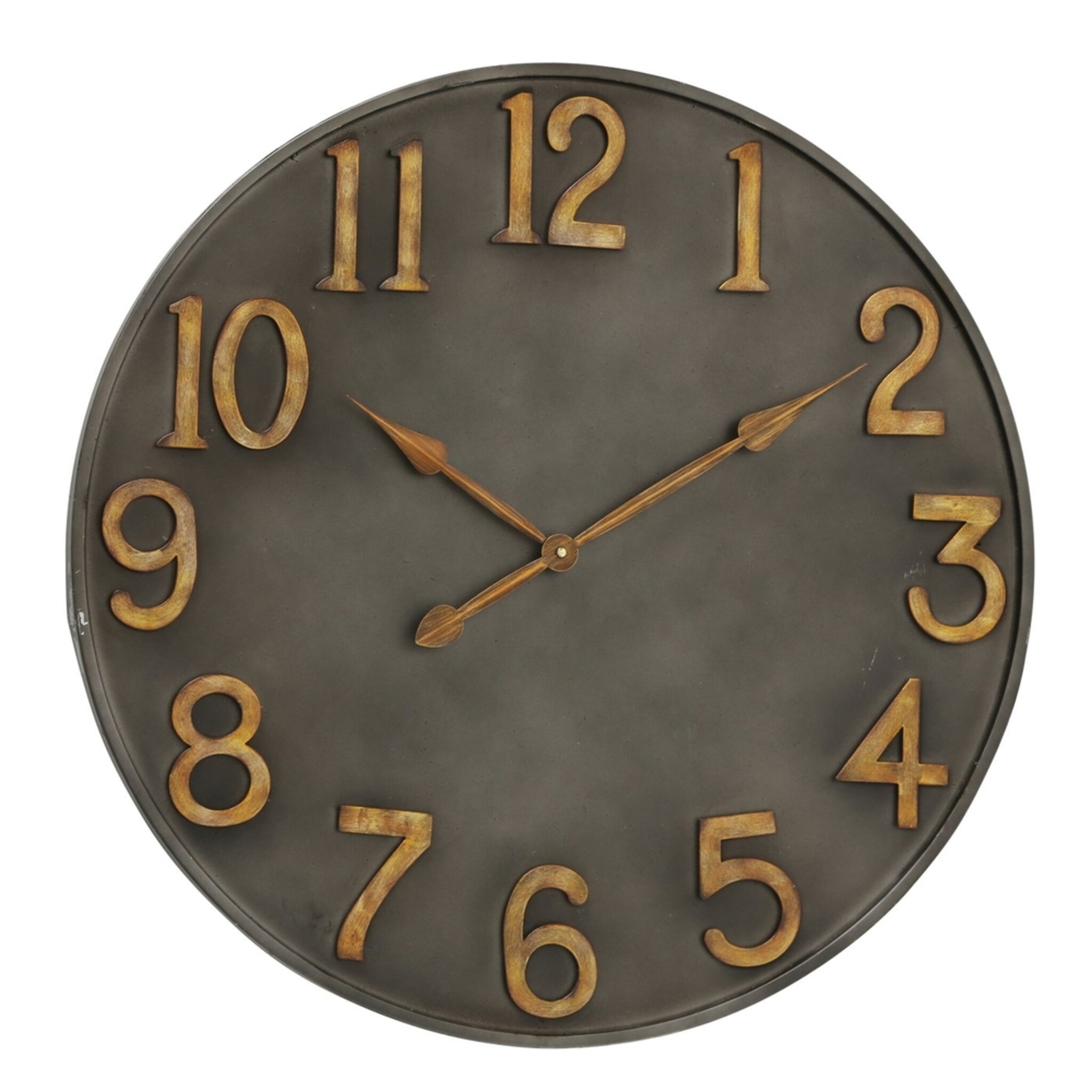 Wanduhr Lincoln Antikgold Dunkelgrau, grau 