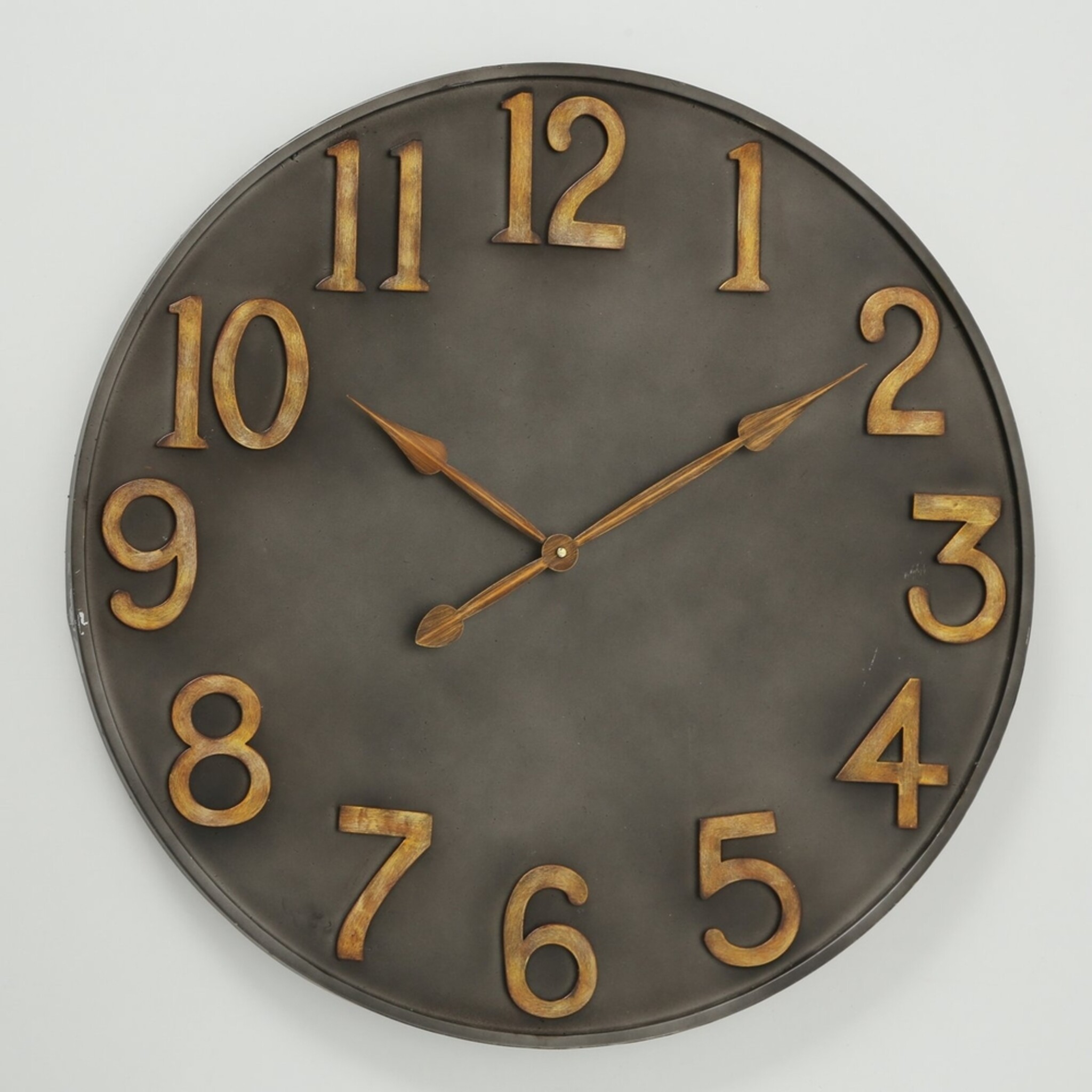 Wanduhr Lincoln Antikgold Dunkelgrau, grau 