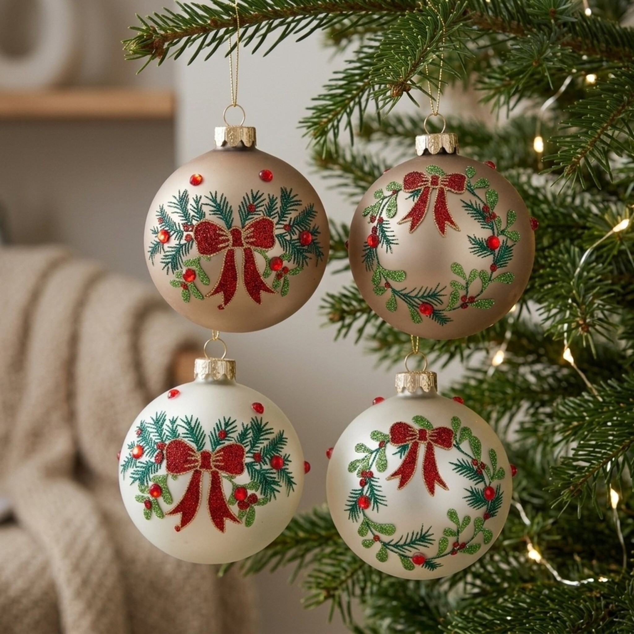 Weihnachtskugel Tradio 12er-Set, rot 
