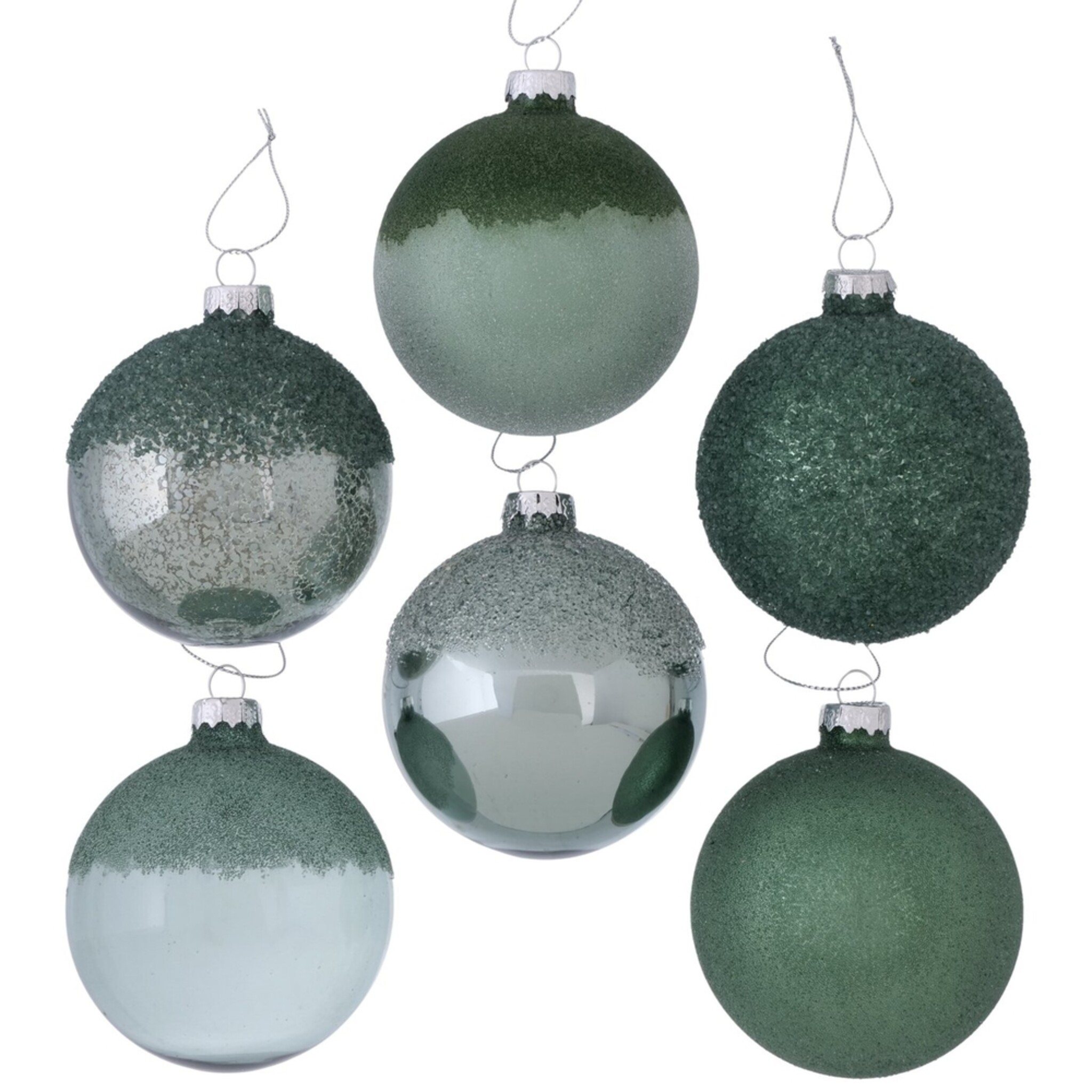 Weihnachtskugel Velia 12er-Set, grün 