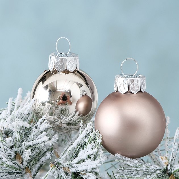 Weihnachtskugeln Ø 4 cm, 16 tlg, champagner 