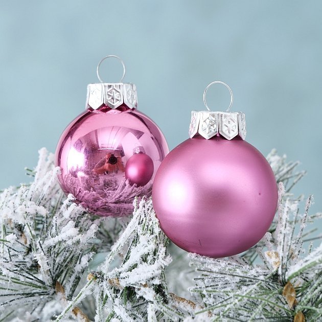 Weihnachtskugeln Ø 4 cm, 16 tlg, dunkelrosa 