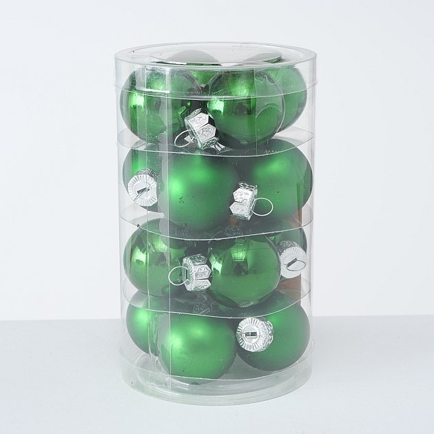 Weihnachtskugeln Ø 4 cm, 16 tlg, grün 