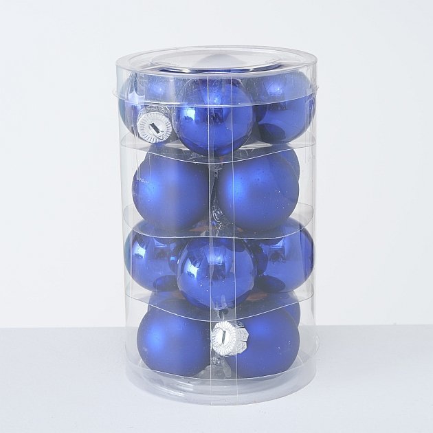 Weihnachtskugeln Ø 4 cm, 16 tlg, royalblau 