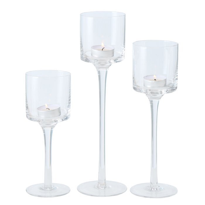Windlicht Arosa 3tlg, farblos H 20-30 cm x Ø 7.5