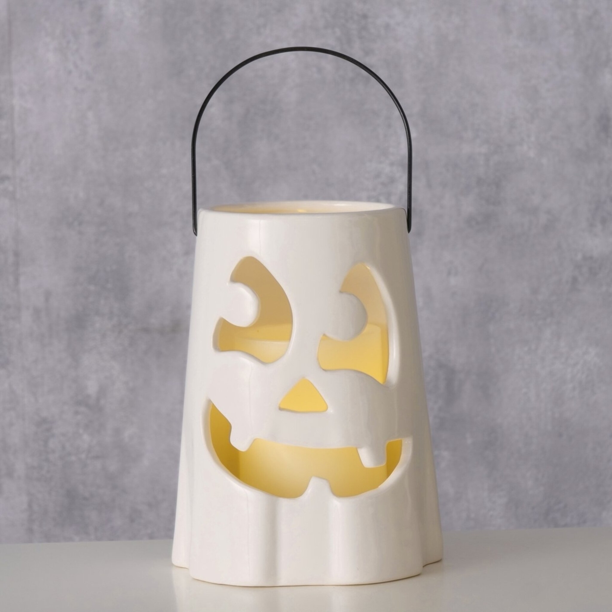 Windlicht Bou Halloween Deko, weiss 