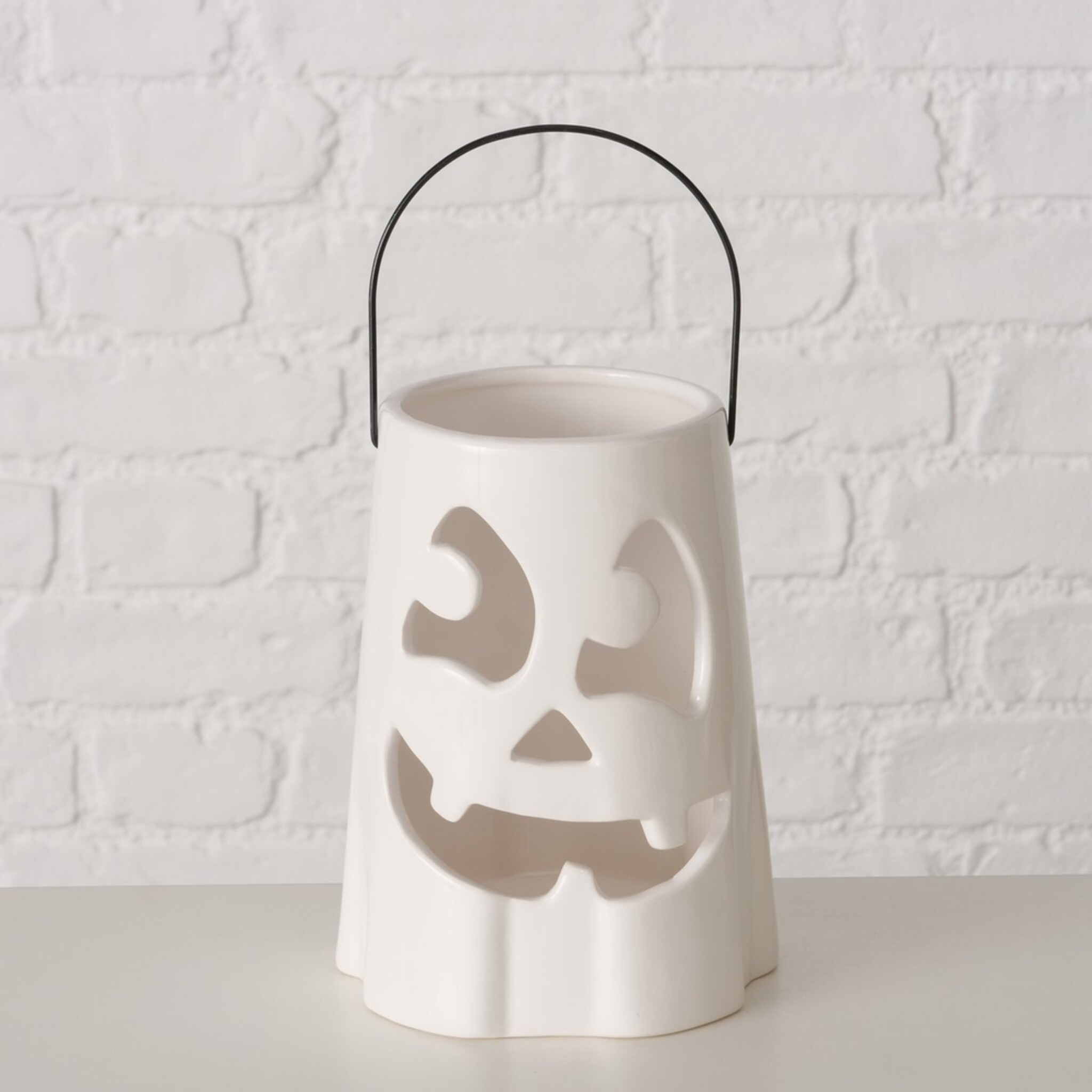 Windlicht Bou Halloween Deko, weiss 
