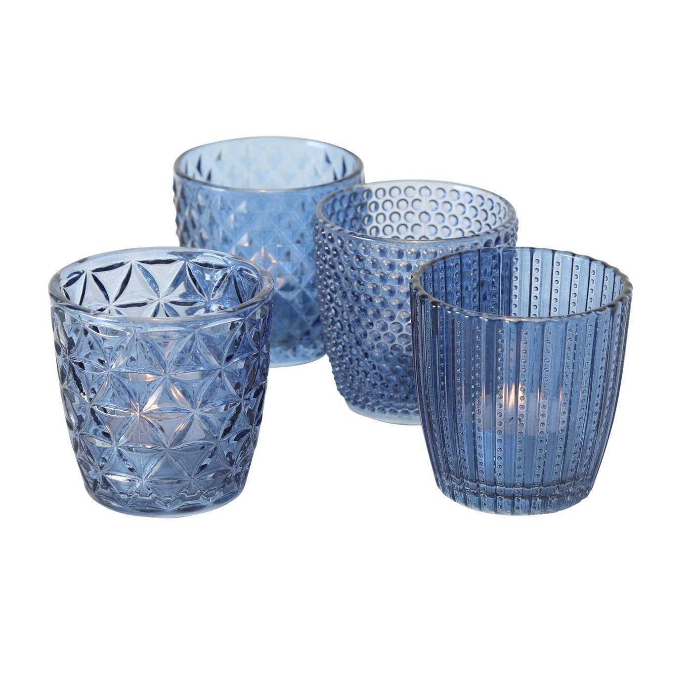 Windlicht Marilu 4er Set, blau 