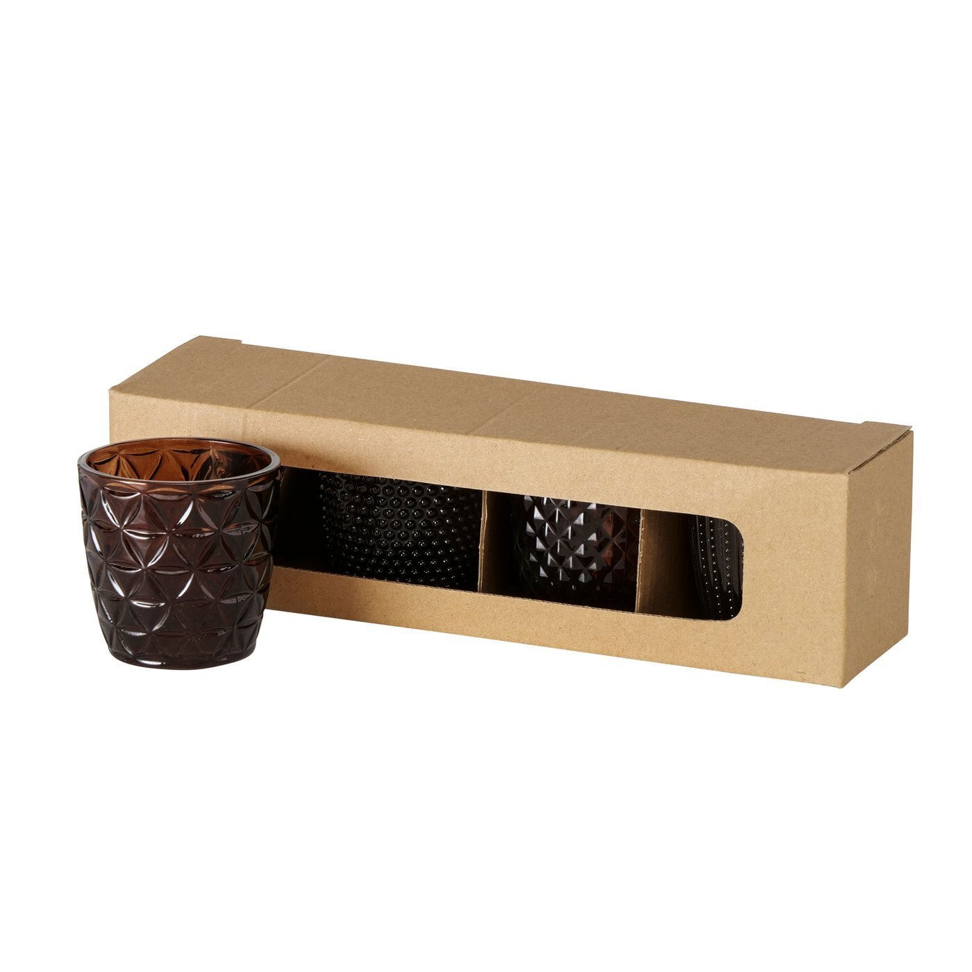 Windlicht Marilu 4er Set, dunkelbraun 