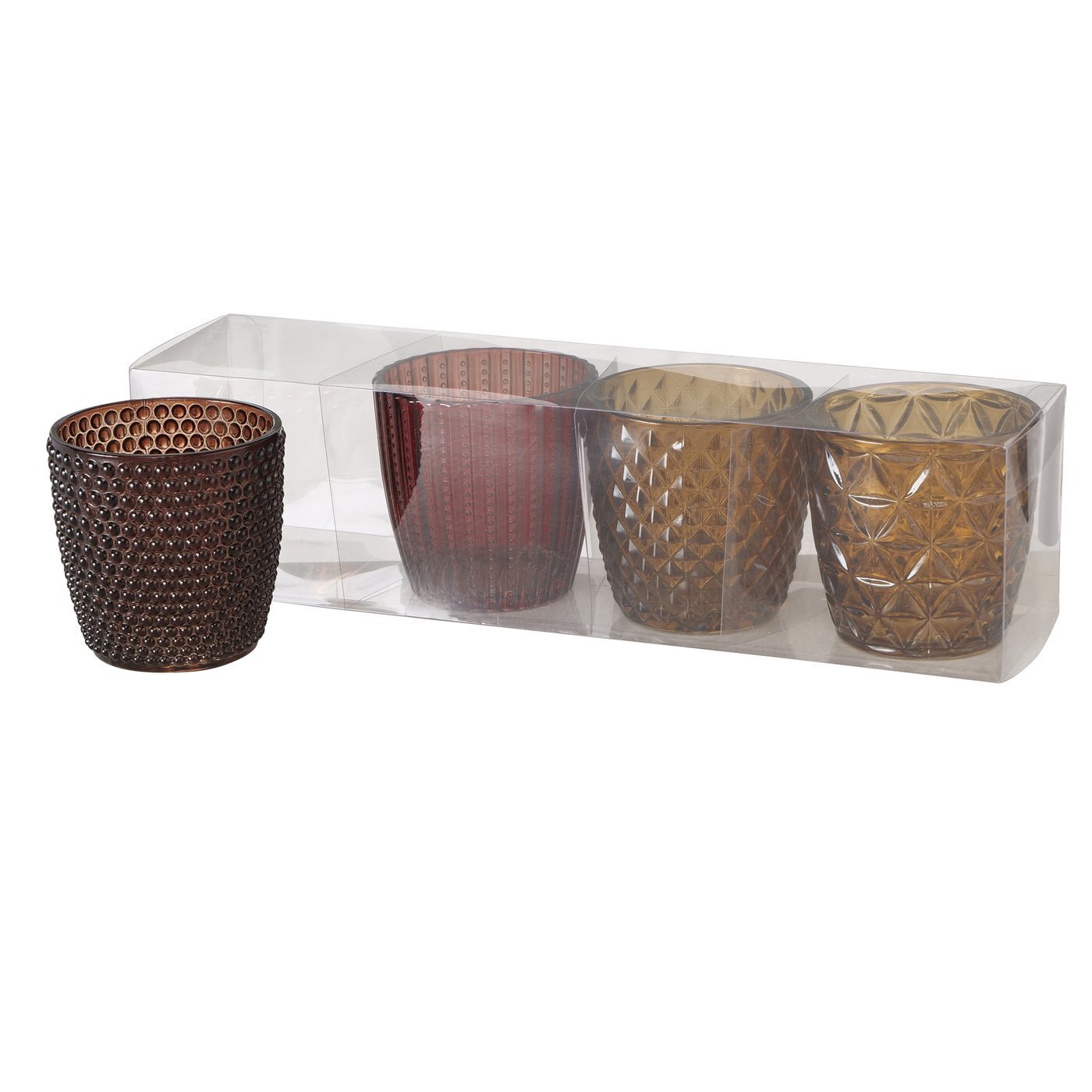 Windlicht Marilu 4er Set, braun 