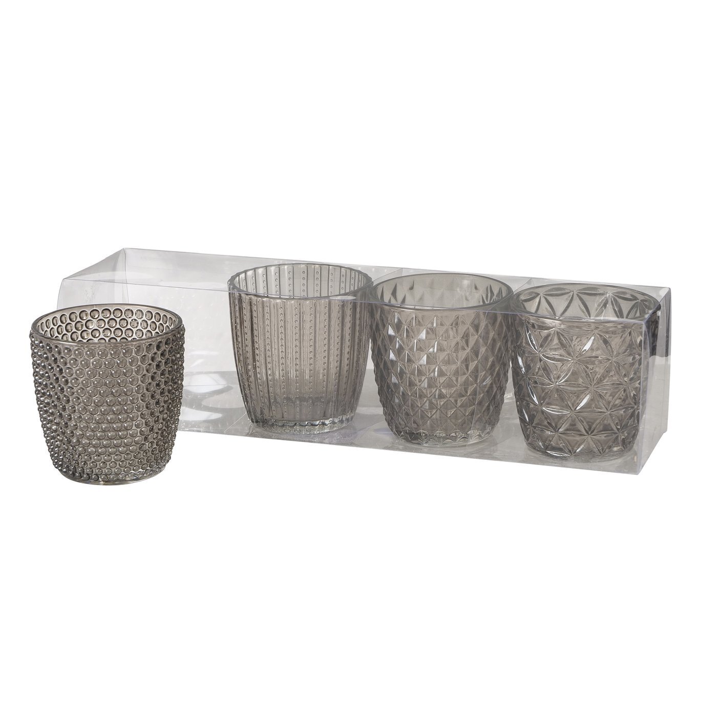 Windlicht Marilu 4er Set, grau 