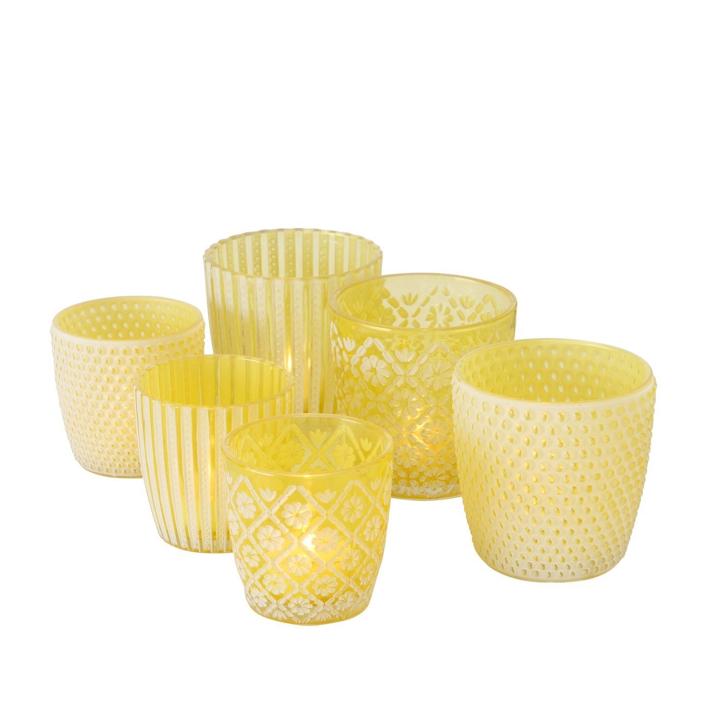 Windlicht Patty 6er-Set, gelb 