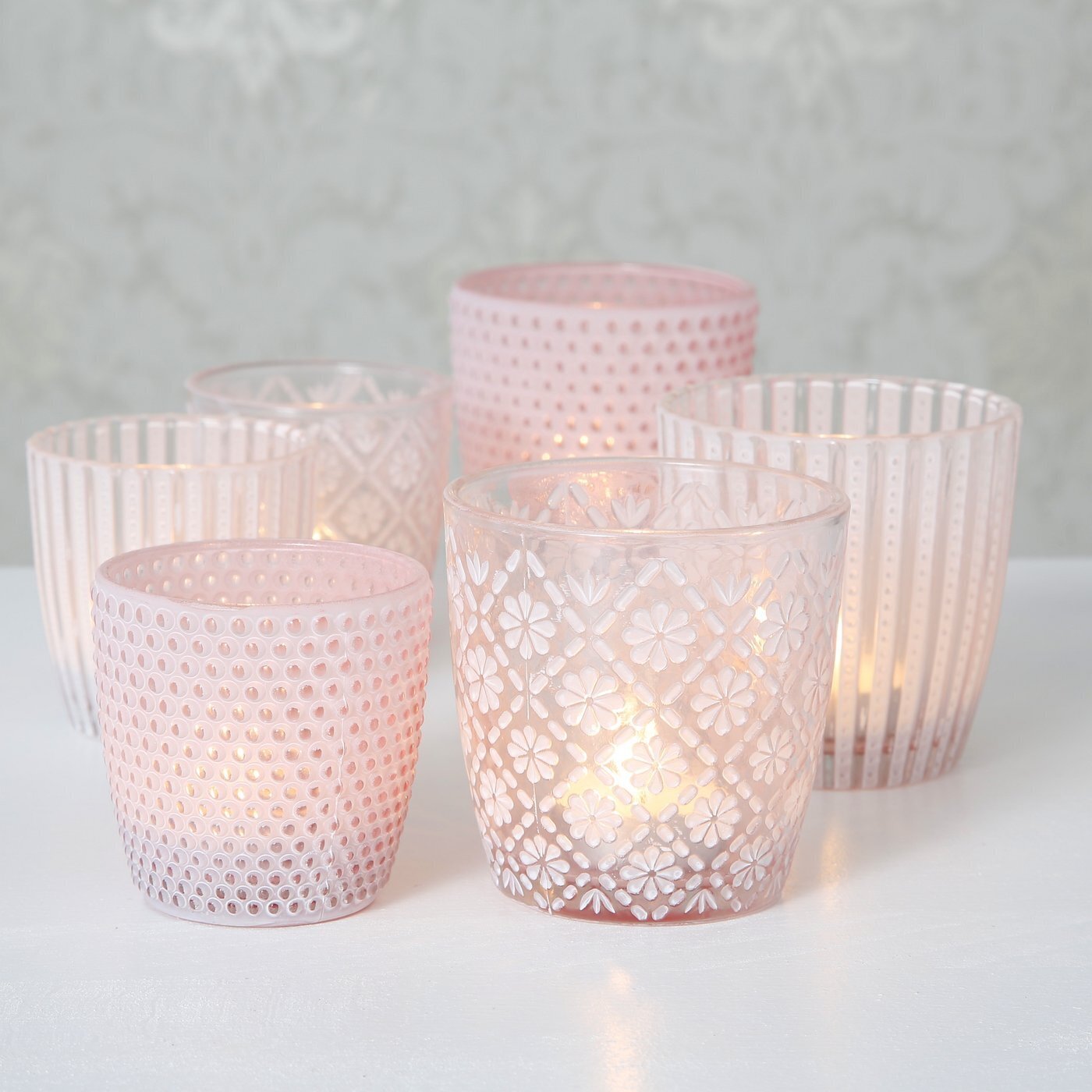Windlicht Patty 6er-Set, rose 