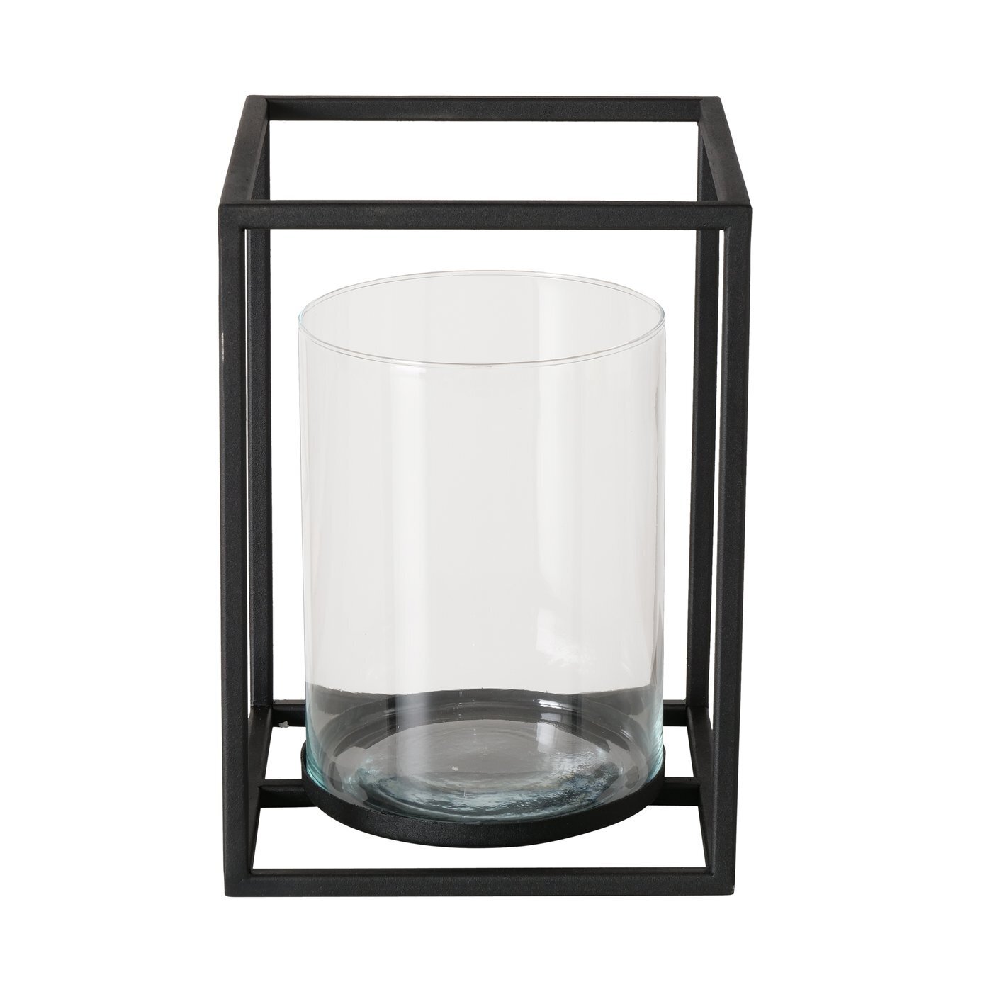 Windlicht Quantum Metall, Glas, schwarz 20 x 20 x 28 cm