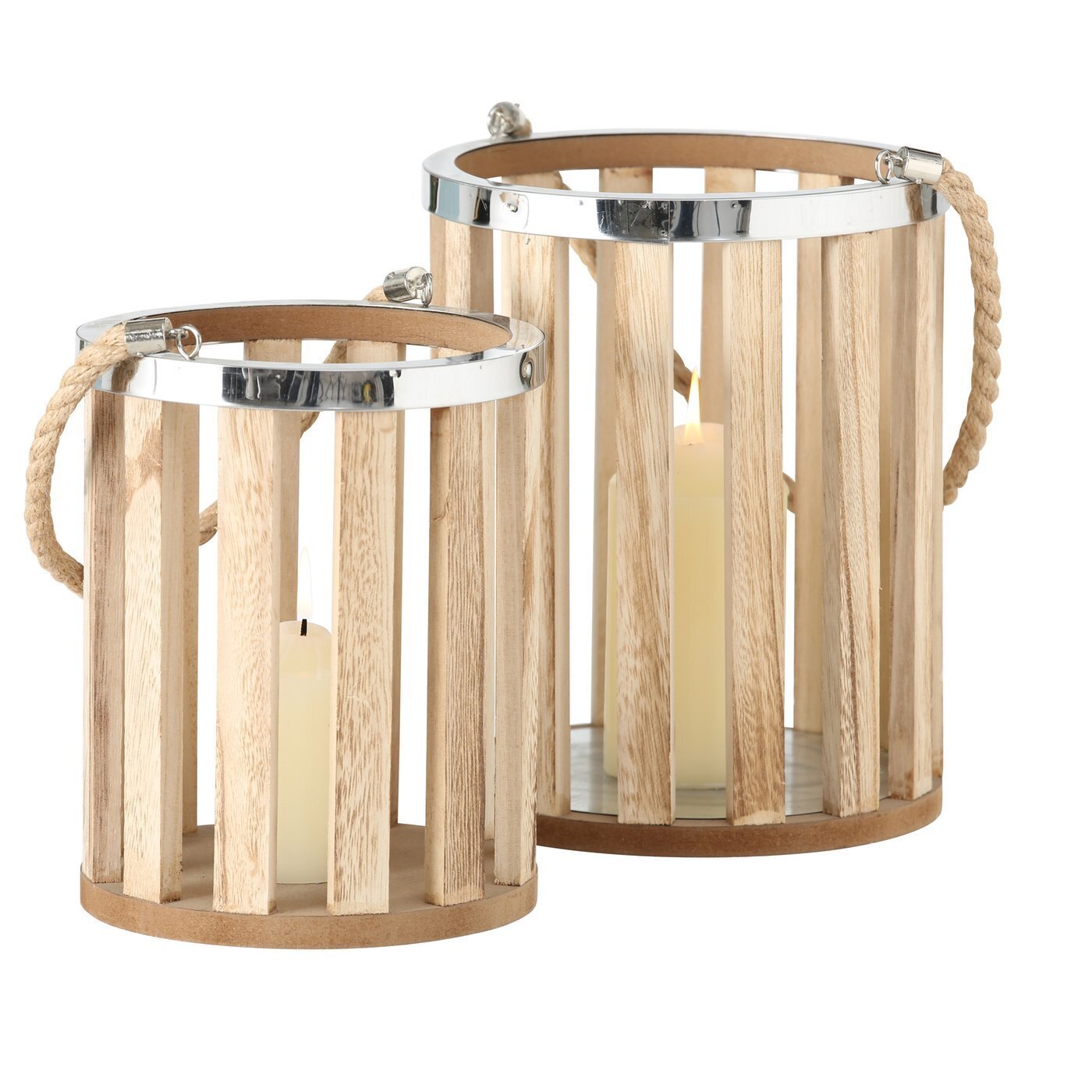 Boltze Windlicht Savena 2er Set, natur 