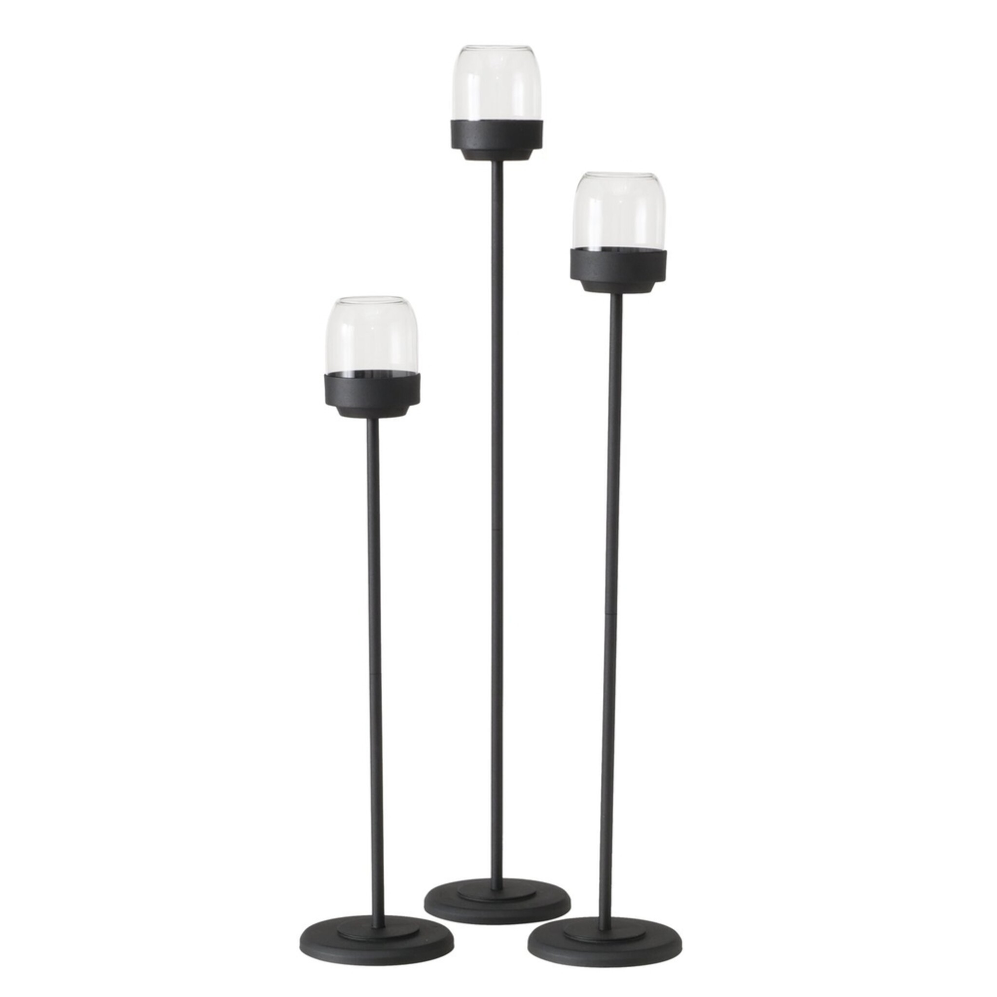 Windlicht Senza, 3 tlg., schwarz 