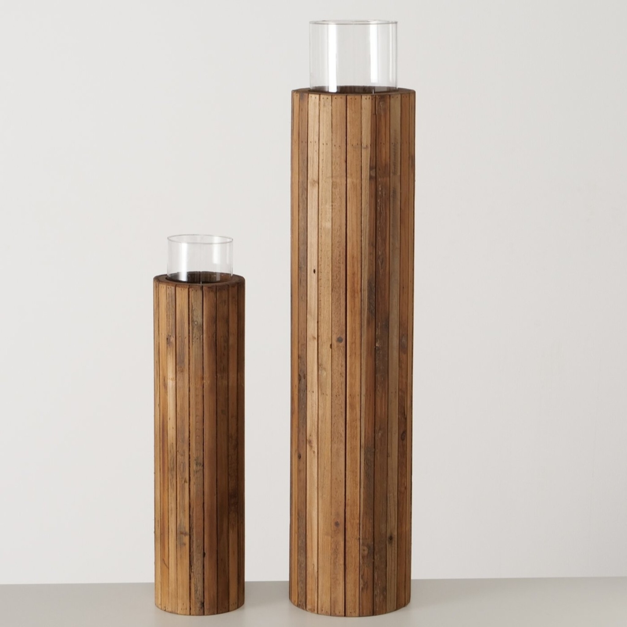 Boltze Windlicht-Set Tydal 2-teilig, braun 