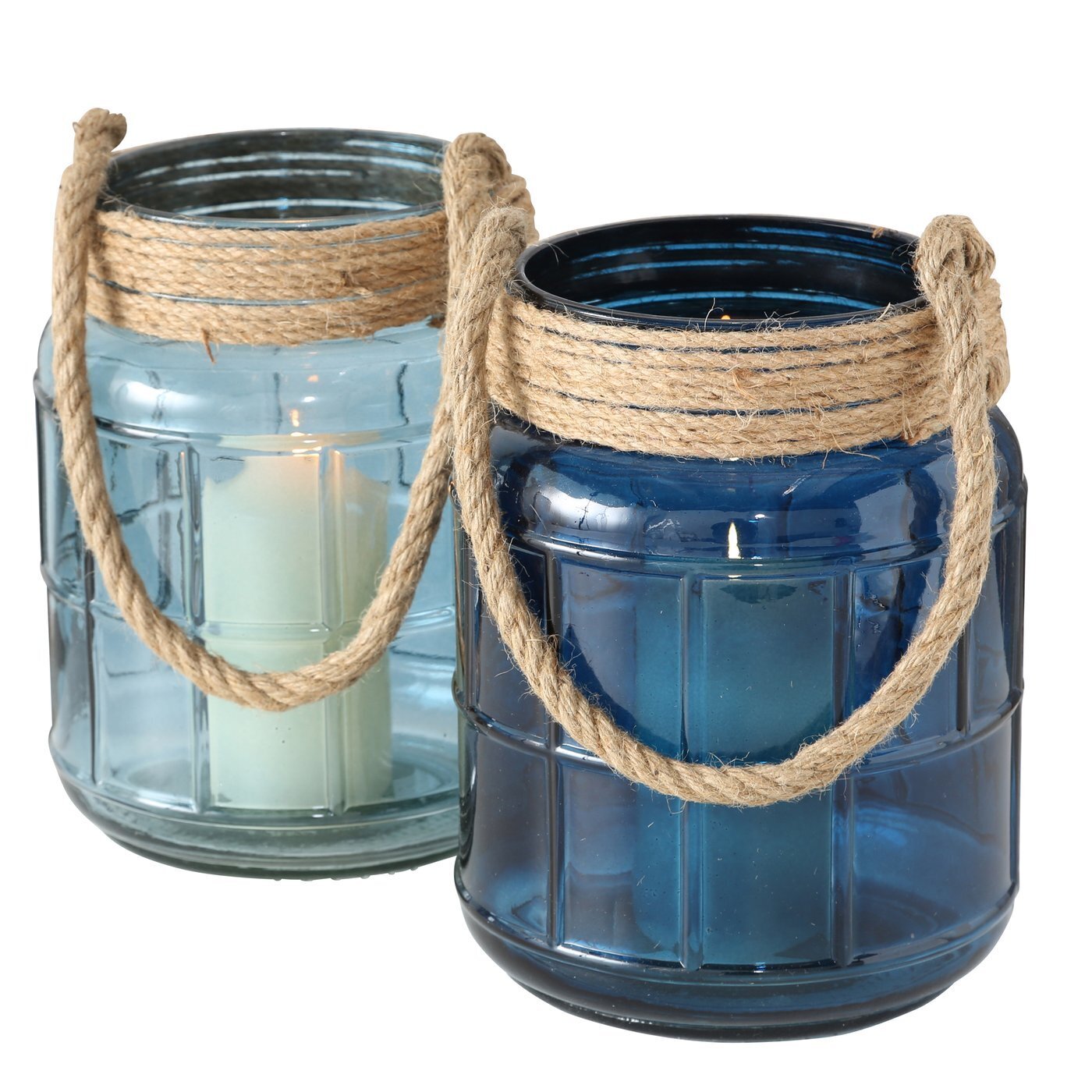 Boltze Windlicht Viseo 2er, blau 
