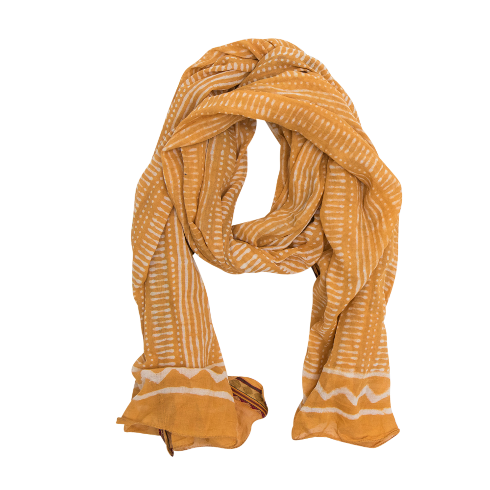 Halstuch mit Handblockdruck, orange 