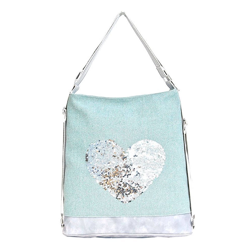 Rucksack mit Pailletten, blau 