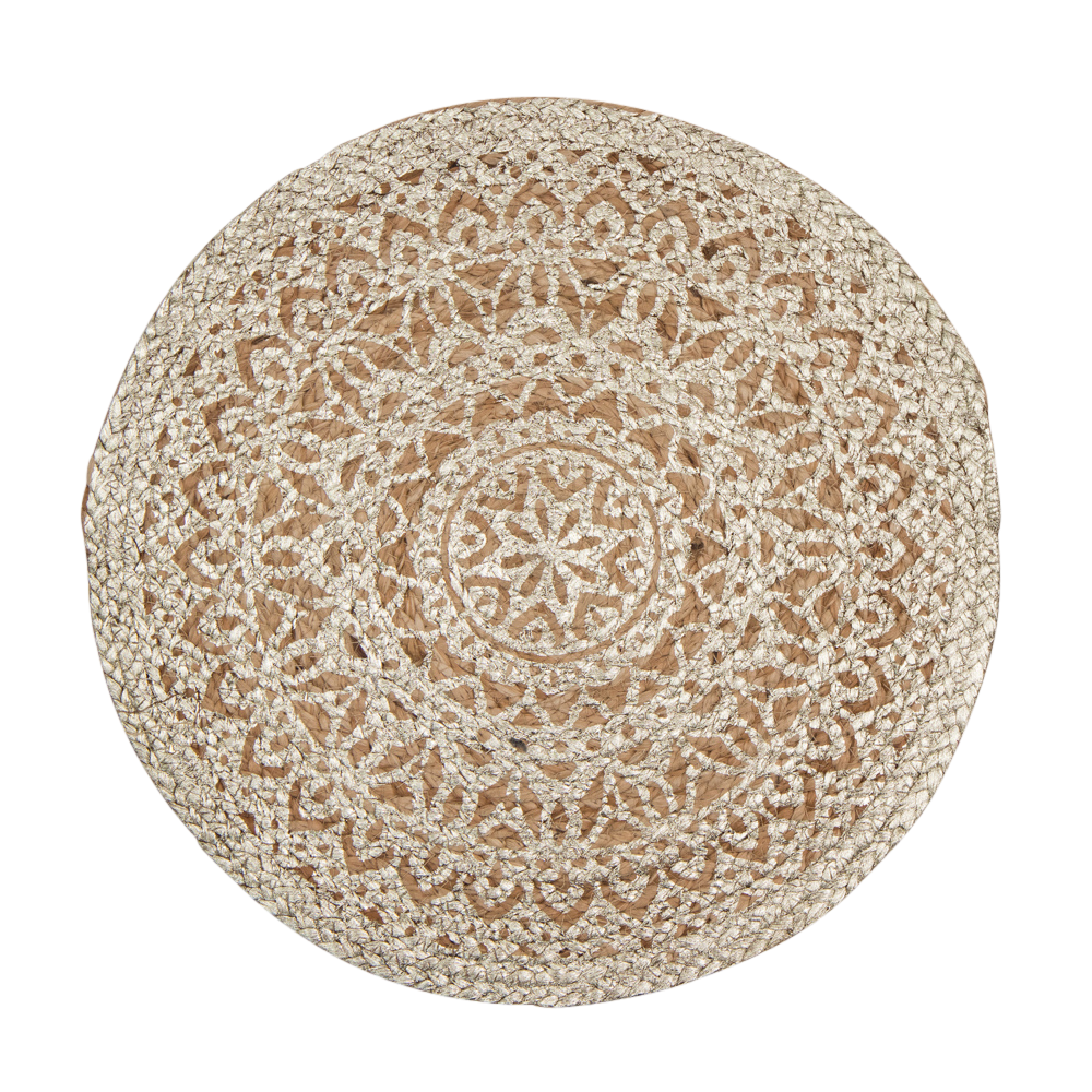 Rundes Tischset aus Jute, gold 