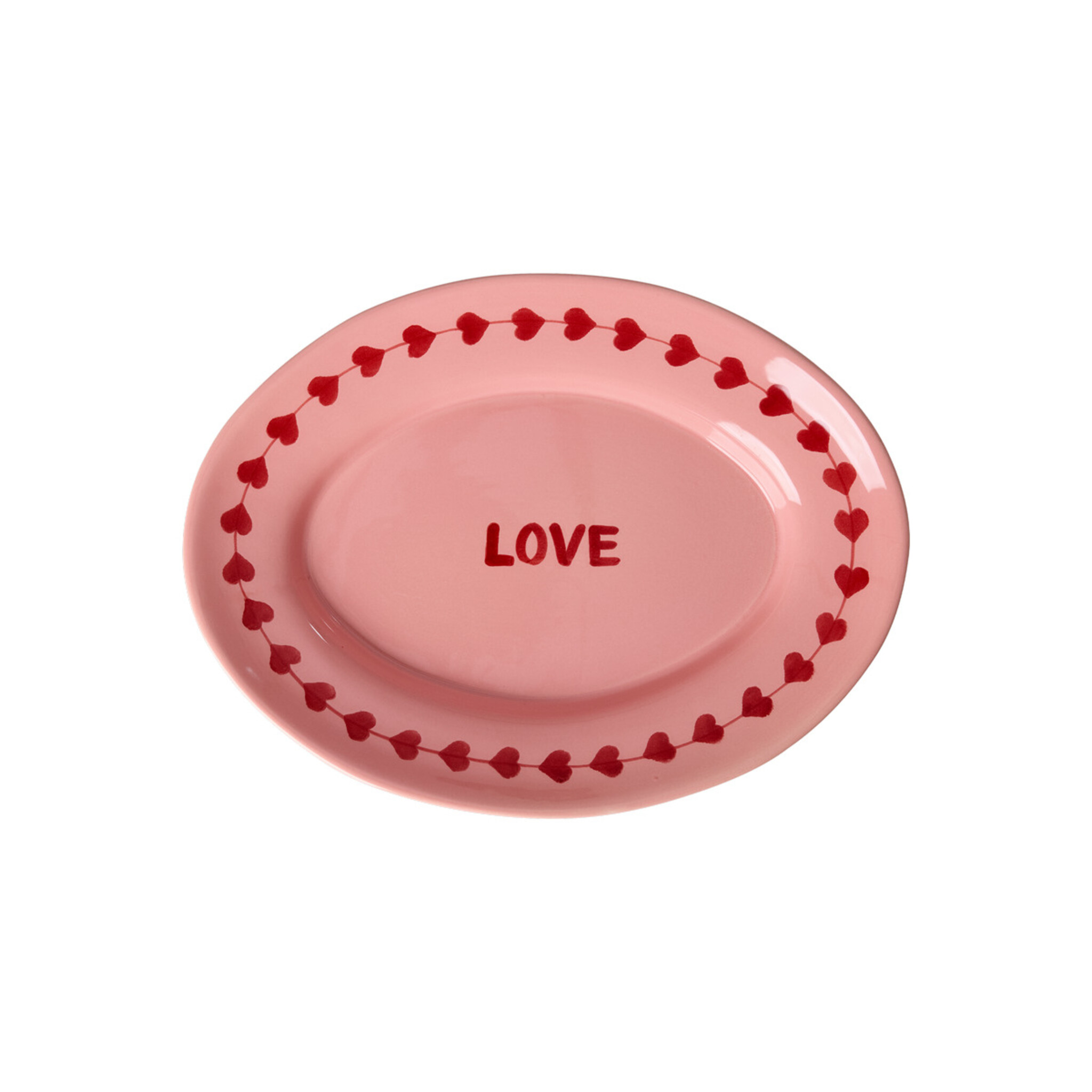 Handbemalte Keramik Servierplatte LOVE,  