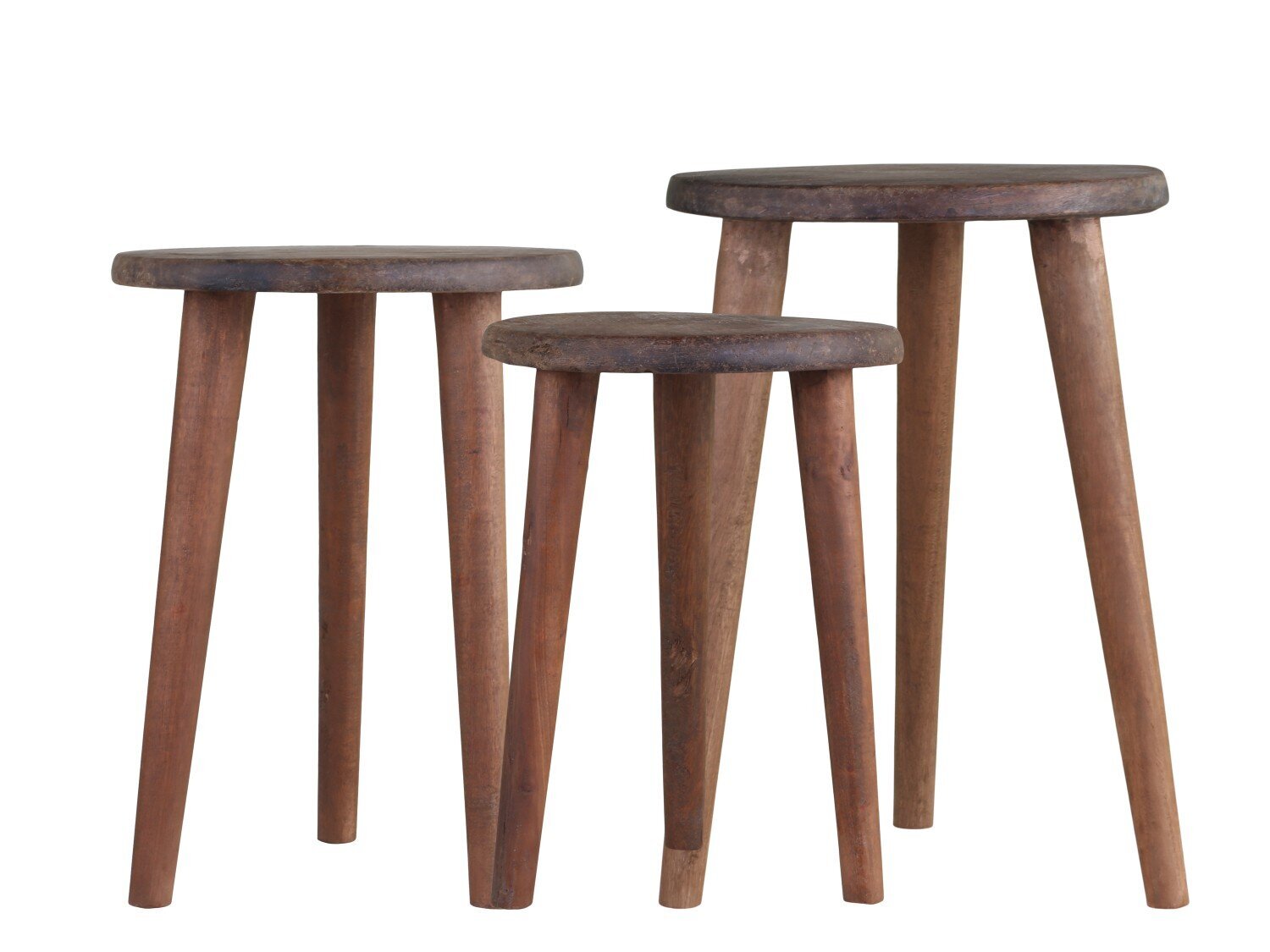 3er Set Grimaud Hocker, natur 