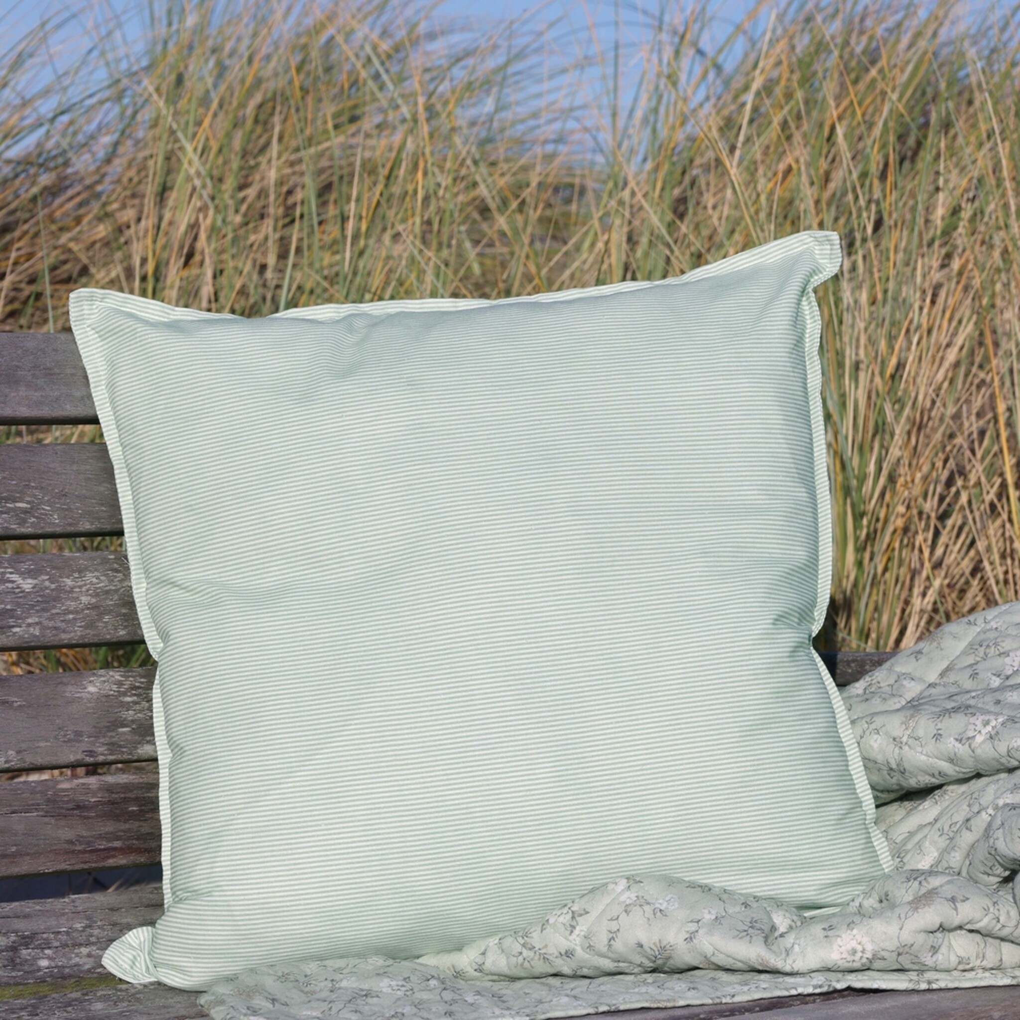 Chic Antique Kissenbezug Aix Maritim gestreift, verte 