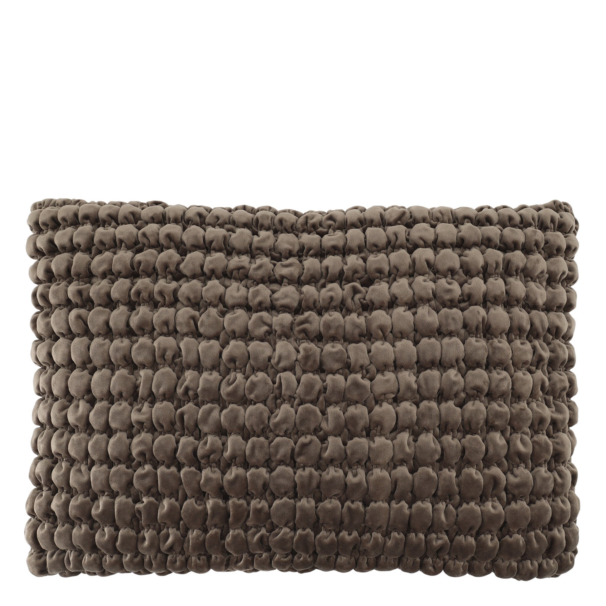 Chic Antique Aix Kissenbezug mit Smock-Stickerei Mokka