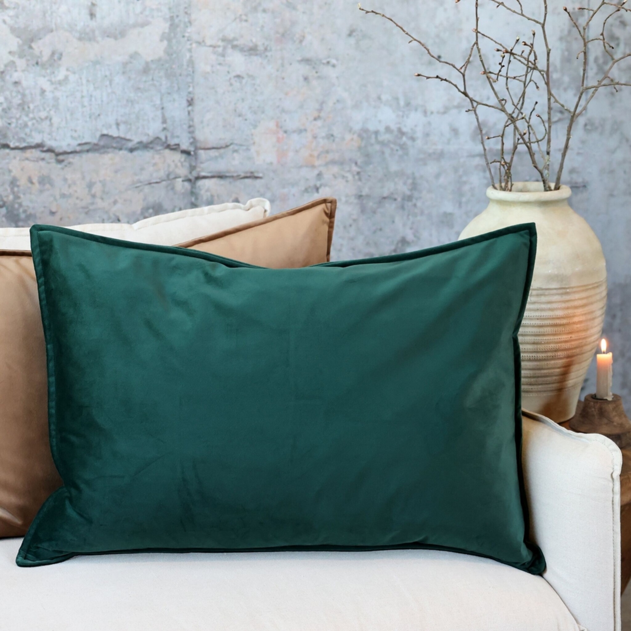 Aix Kissebezug Velour 70x50cm, forest green 