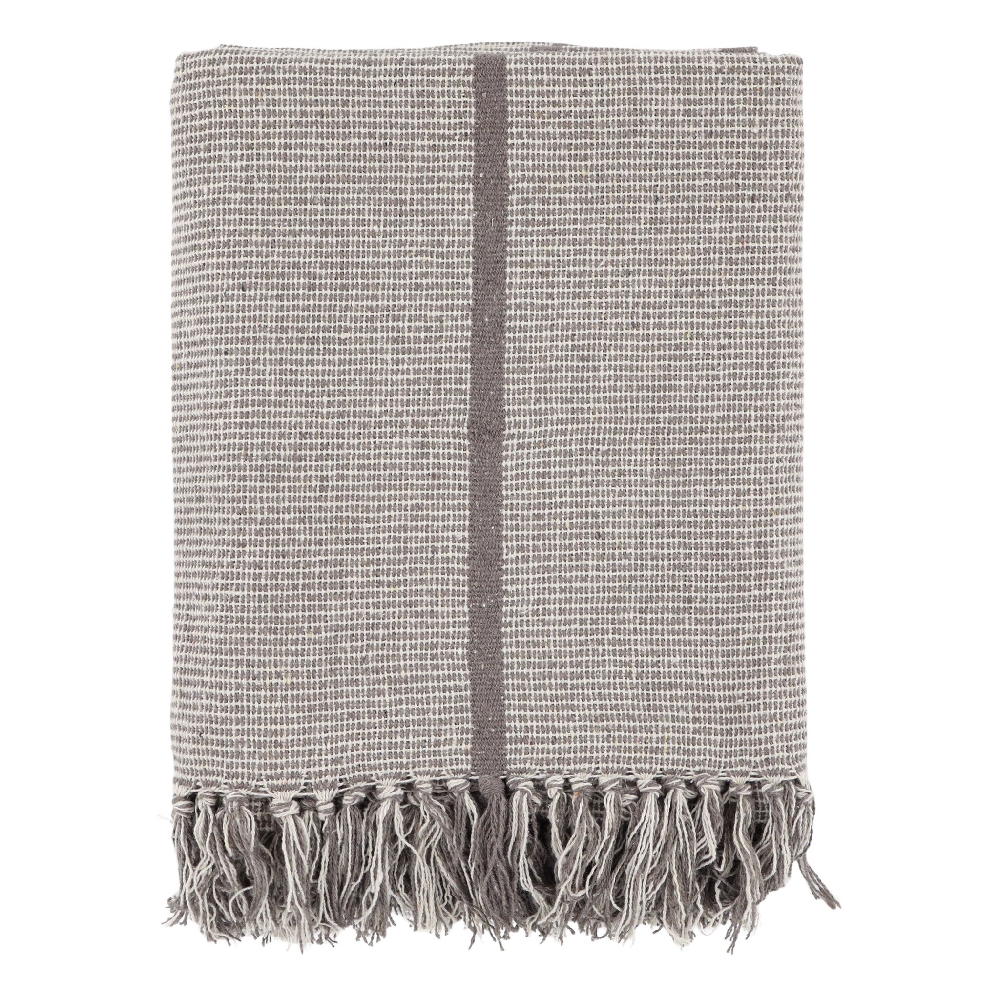 Aix Plaid aus Garnüberschuss, Streifen, mokka 