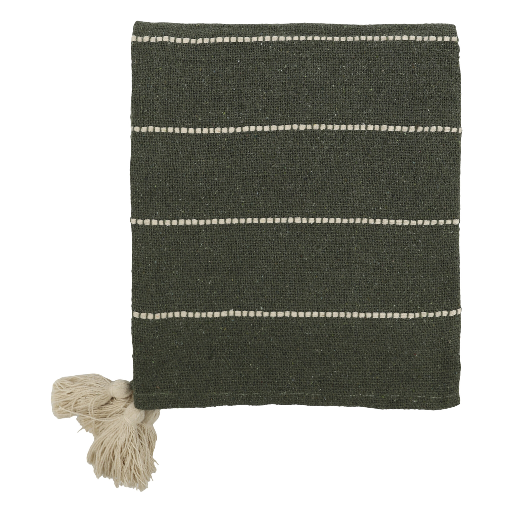 Aix Plaid Decke aus Baumwoll-Garnüberschuss, Weihnachtlich, grün 