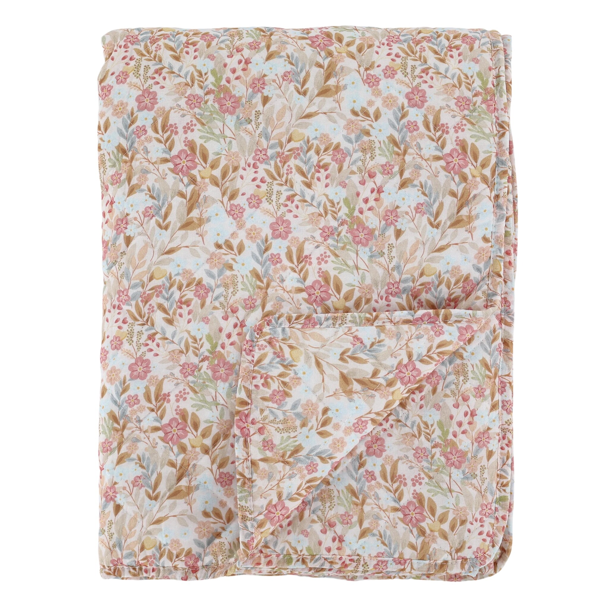 Aix Quilt mit Blumenmuster Baumwolle, rosa 