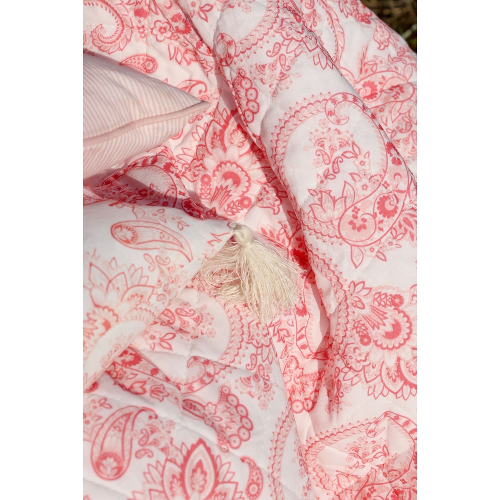 Aix Quilt Decke Paisley Rosa 180 x 130 cm, rosa 
