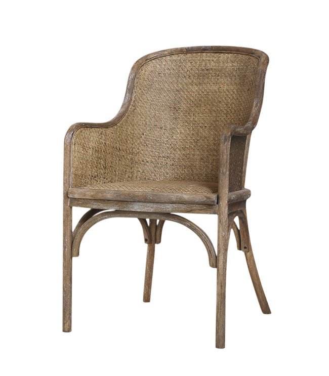 Chic Antique Alter französischer Stuhl geflochten, natur 