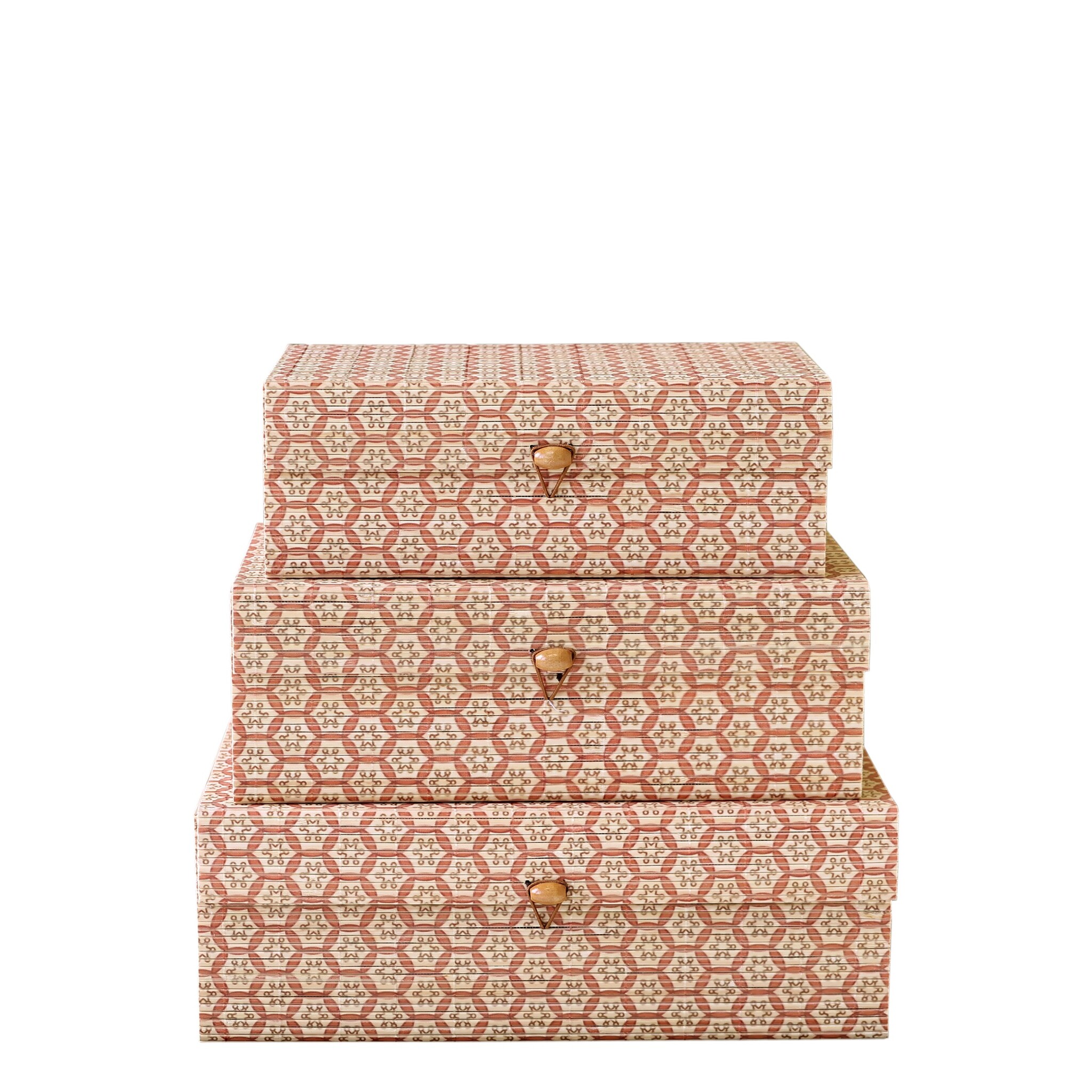 Amilly Schachteln aus Bambus 3er Set, coral max 30 x 20 x 10 cm