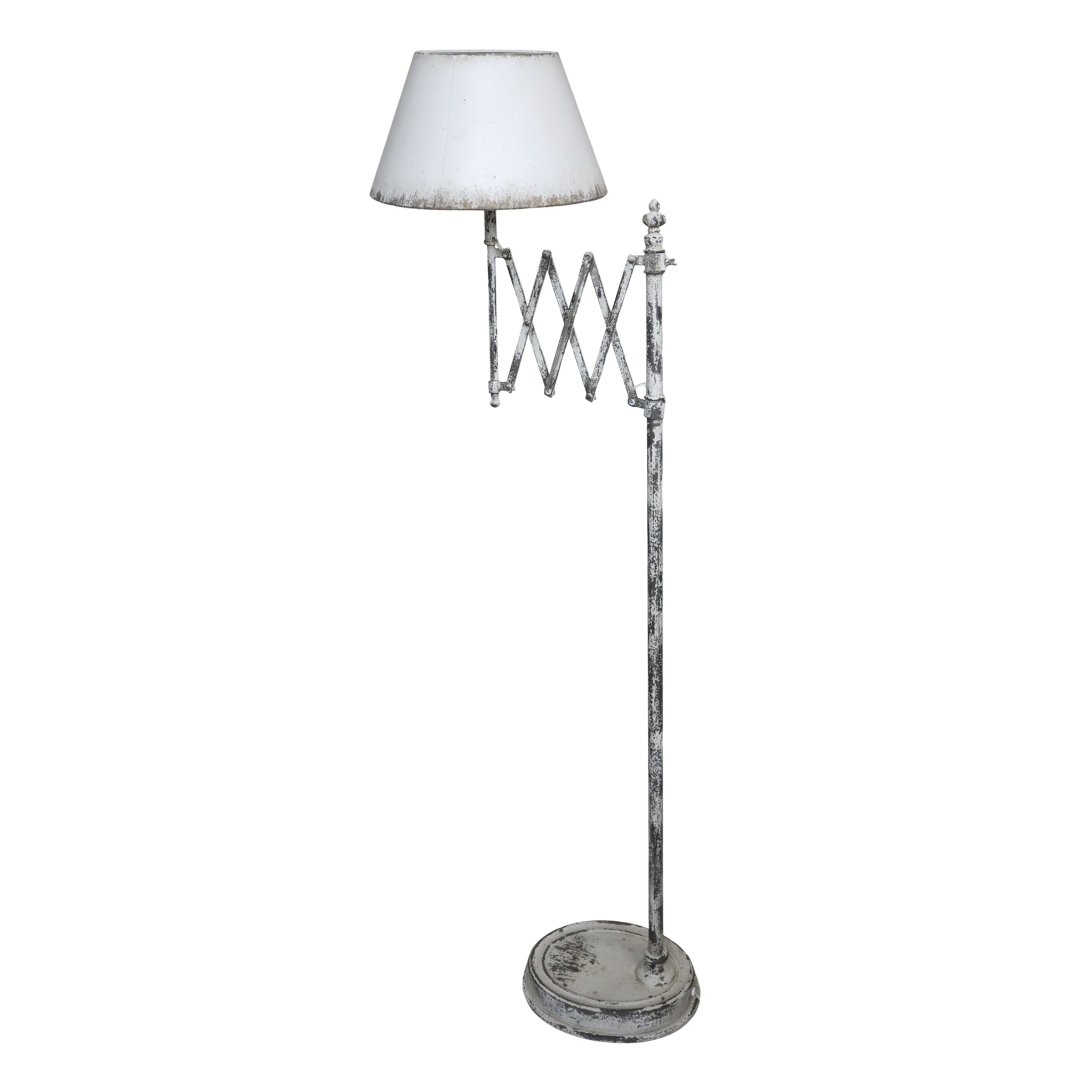 Antike Stehlampe Ziehharmonika, antique creme 