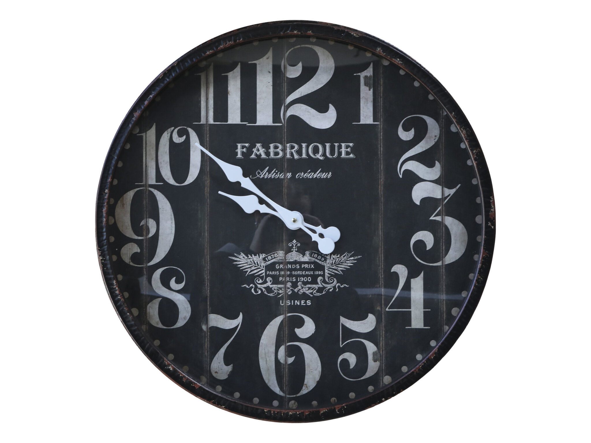 Antike Wanduhr Fabrique, antik schwarz 