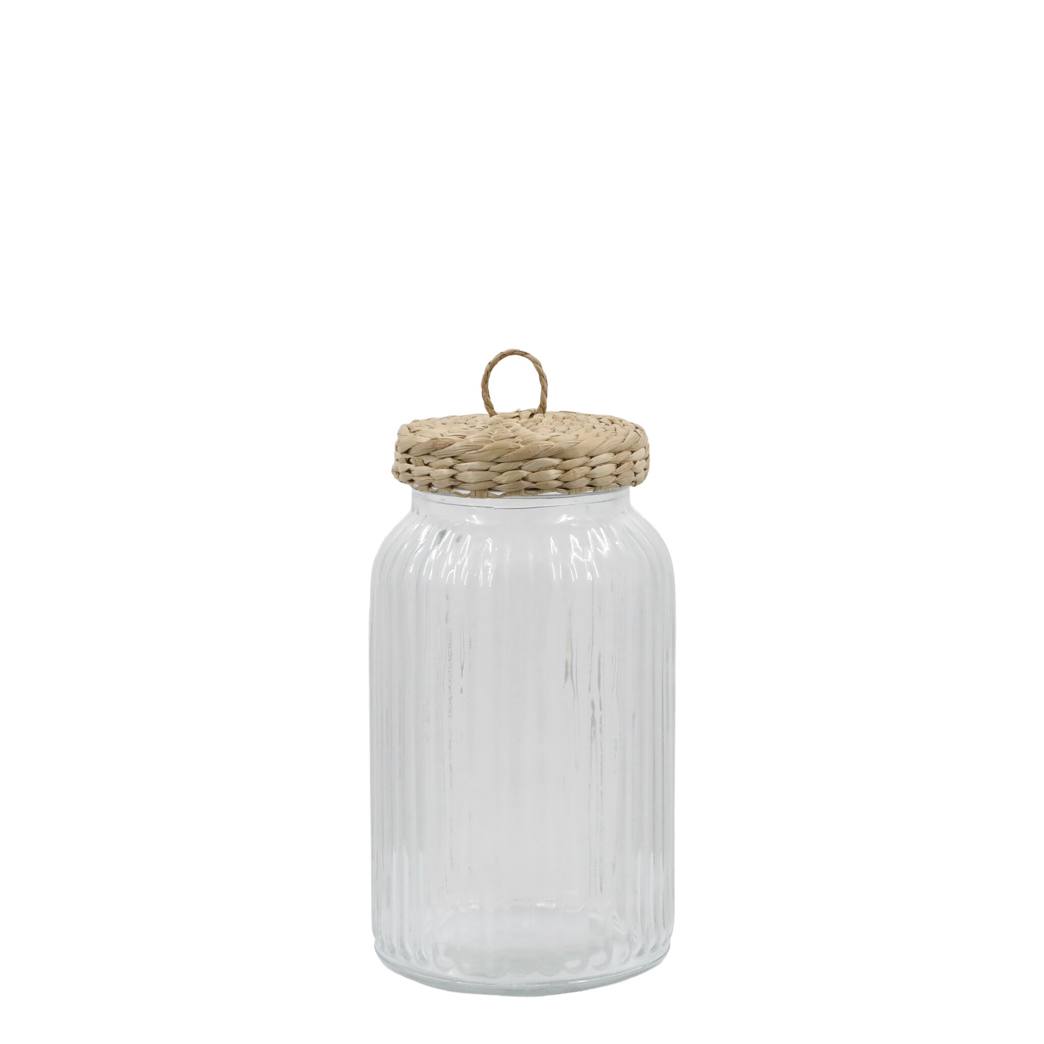 Aufbewahrungsglas mit geflochtenem Deckel, klar Höhe 20, Ø 11 cm, 1200 ml