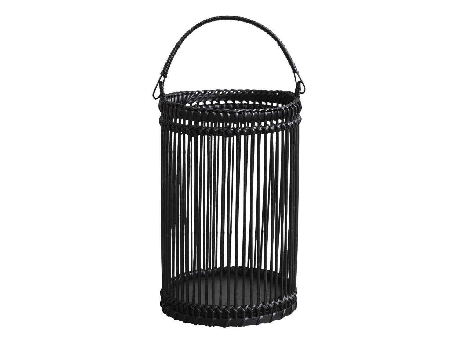 Bambus Laterne schwarz, antik schwarz H25/Ø16 cm