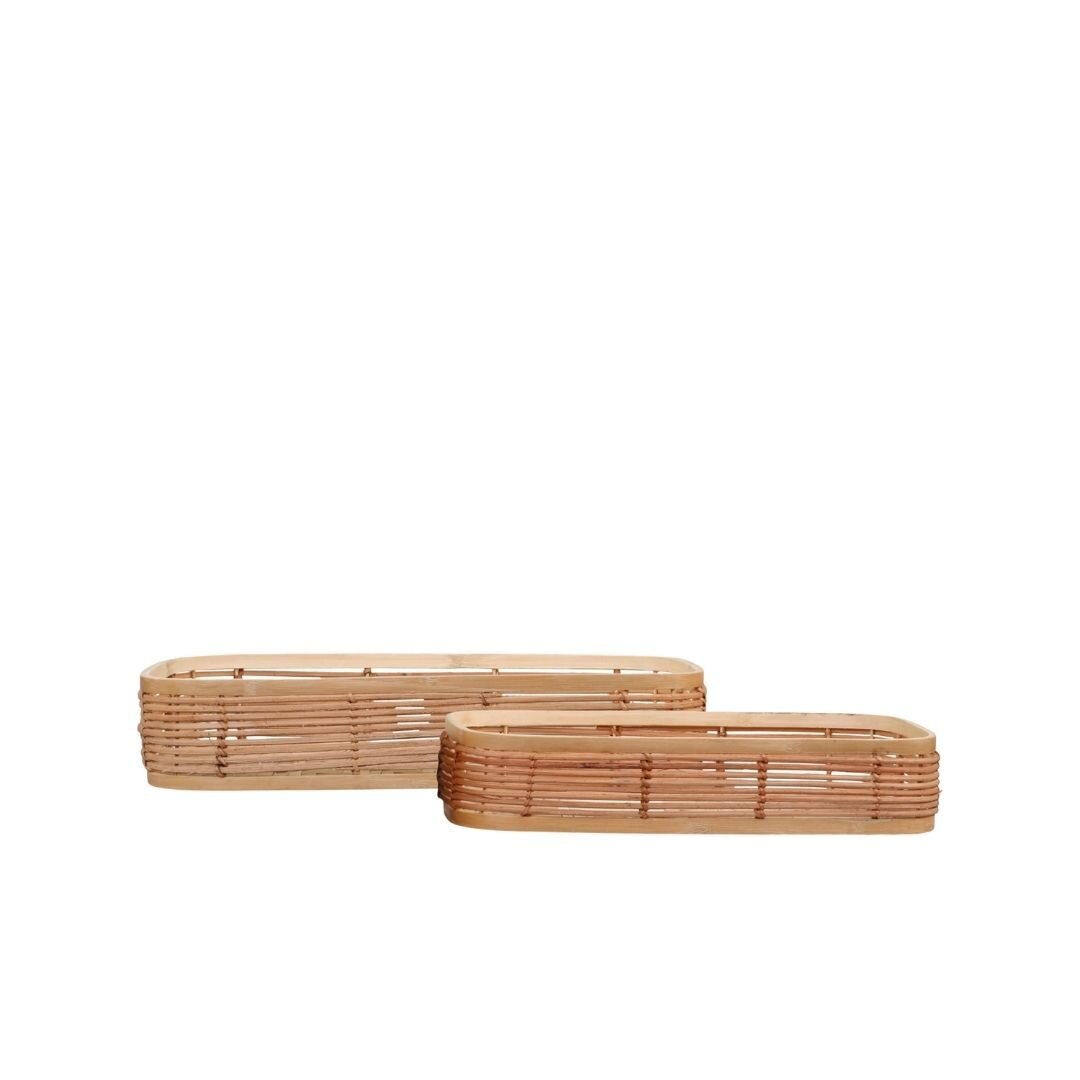 Bambus Tablett 2er-Set, natur 