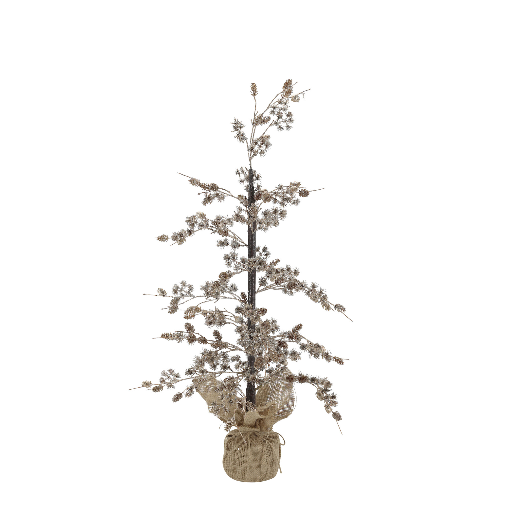 Künstlicher Weihnachtsbaum mit Zapfen und Glitzer Antik Gold, gold H 70 cm